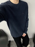 TOMMY HILFIGER25新款秋冬男裝休閑通勤純色圓領內(nèi)搭打底針織衫羊毛衫05817 藏青色DV6 L （推薦：150-165斤） 曬單實拍圖