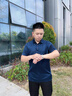 SUSTYLE100%桑蠶絲短袖T恤男士高端輕奢品牌男裝2025夏季新款真絲半袖男 青灰色 2XL 建議160-180斤 曬單實(shí)拍圖