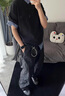 迪伽達(dá)黑色假兩件拼接短袖POLO衫男款夏季設(shè)計(jì)感文藝百搭時(shí)尚半截袖男士 LJZXF-T710黑色 XL 曬單實(shí)拍圖