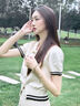 樂卡利學(xué)院風(fēng)套裝連衣裙子夏裝搭配一整套時尚小個子穿搭奶系兩件套 短袖+短裙【杏色均碼】 曬單實(shí)拍圖
