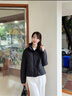 波司登（BOSIDENG）2025新款輕薄羽絨服女短款90絨立領(lǐng)菱格寬松時尚外套B250135326 夜空黑|8F44 S 160/84A 體重約110-125斤 曬單實拍圖