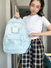 COW書包女款背包雙肩包女初中大容量高中大學(xué)生休閑電腦包薄紗淺藍(lán) 曬單實拍圖