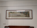 摩馬藝品新中式客廳裝飾畫(huà)茶室書(shū)房掛畫(huà)辦公室字畫(huà)國(guó)畫(huà)赤壁圖絲絹材質(zhì) 雅致紅褐實(shí)木畫(huà)框 60cm*172cm 曬單實(shí)拍圖