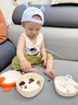 京厽小螃蟹寶寶外出輔食碗便攜餐具嬰兒硅膠吃飯餐盒出門防摔兒童餐盤 橙色小螃蟹餐盒6件裝叉勺+面條剪 曬單實拍圖