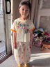 G.duck童裝女童夏裝套裝兒童衣服小童夏季卡通T恤防蚊褲1-3小女孩運動(dòng)裝 米杏色 100尺碼2~3歲【 90-100cm】 曬單實(shí)拍圖