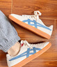 Onitsuka Tiger鬼塚虎運動休閑鞋男女輕便德訓鞋女時尚鞋子TOKUTEN 米色/藍色 42.5 曬單實拍圖