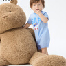 Gap嬰兒2025夏季新款印花logo撞色純棉短袖連體衣兒童裝774572 藍色 90cm (18-24月) 亞洲尺碼 曬單實(shí)拍圖