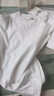 editionT恤女夏新款簡約小眾繡花裝飾棉麻寬松短袖圓領(lǐng)上衣 漂白色 S/160 曬單實(shí)拍圖