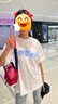 WHOOSIS（不知其名）鋼壓拓印logo短袖t恤美式街頭休閑情侶百搭校園男女 白色 S 曬單實(shí)拍圖