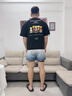酷破者（Copozz）泳褲男士游泳裝備全套成人泳衣泳鏡泳帽三件套平角雙層泡溫泉套裝 升級(jí)漸變紫雙層口袋款 M 建議體重80100斤 曬單實(shí)拍圖