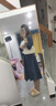 艾珠兒 長袖連衣裙春秋季新款女裝韓版中長款小個子假兩件套套裝裙子女 藍(lán)色 M 曬單實(shí)拍圖