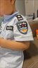 G.DUCKKIDS小黃鴨男童套裝春秋季新款兒童警官警察衣服男寶寶演出服裝三件套 短袖襯衣+褲子+帽子三件 110 尺碼4~5歲【100-110cm】cm 曬單實(shí)拍圖