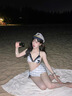 天丂比基尼泳衣女三點(diǎn)式性感露背掛脖泳裝分體式三件套沙灘度假泡溫泉 印花比基尼泳衣 L （100-110斤） 曬單實(shí)拍圖