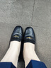 百麗七夕禮物通勤樂福女25新真皮方頭氣質單鞋B2593AQ5 黑色 37 曬單實拍圖