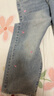 女童闊腿牛仔褲春秋2025新款洋氣春季女孩休閑長褲兒童褲子女 【刺繡愛心】純色海鹽藍 150 曬單實拍圖