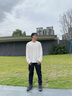 Calvin KleinJeans25早秋新款男士休閑通勤ck亞麻混紡圓領(lǐng)內(nèi)搭長袖T恤4RC255G YAS-牛乳白 L 曬單實拍圖