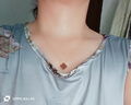 四葉草項鏈女18K金玫瑰金鎖骨鏈瑪瑙吊墜925純銀生日禮物送女朋友 黃金色（紅瑪瑙）精美玫瑰花禮盒 曬單實拍圖