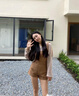 樂(lè)雅秀兩件套裝女夏季鏤空露肩防曬衫+可鹽可甜牛仔背帶褲休閑闊腿短褲 杏色上衣 M 曬單實(shí)拍圖