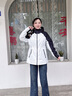 波司登2025新款沖鋒衣鵝絨服女短款三合一防風防水保暖外套B250331302 月光白/黑色|8050/8056|80MC M 165/88A 曬單實拍圖