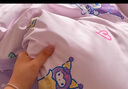 無印良品100%全棉四件套庫粉格美樂蒂 純棉床上用品兒童卡通三麗鷗被套200*230cm 曬單實(shí)拍圖