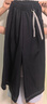 皮爾卡丹（pierre cardin）闊腿天絲牛仔裙褲女夏季薄款大碼高腰寬松冰絲直筒七分褲闊腿褲 藏青色【裙褲/有口袋】 M 95-110斤 曬單實拍圖