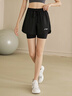 李寧（LI-NING）短褲女夏季薄款健身跑步運動(dòng)瑜伽訓練休閑寬松五分褲子 經(jīng)典黑·雙層內襯 寬松版 4XL 曬單實(shí)拍圖