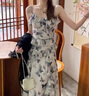 MAGIOPY2025新款法式感氣質(zhì)吊帶長(zhǎng)裙長(zhǎng)款度假雪紡碎花連衣裙子 碎花連衣裙 M 曬單實(shí)拍圖