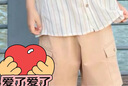戴維貝拉兒童五分褲套裝夏裝男童條紋襯衫褲子休閑兩件套 曬單實(shí)拍圖