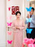 勤記國慶節(jié)婚禮喜媽媽禮服高端十一喜婆婆婚宴裝氣質秋冬新款旗袍 粉紅色 L 曬單實拍圖