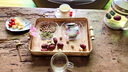 楓拓凌零食擺放盤家用水果盤下午茶點(diǎn)心盤仿藤編托盤饅頭筐面包籃干果盤 【35*25*5.8cm】長(zhǎng)方形托盤 曬單實(shí)拍圖