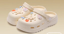 名創(chuàng)優(yōu)品（MINISO）洞洞鞋男女夏季外穿涼鞋防滑厚底踩屎感包頭涼拖鞋 卡其+海洋星星 曬單實(shí)拍圖