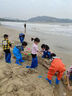 巨鰭王兒童下水褲趕海服玩水連體衣幼兒園摸魚防水涉水全身皮叉半身水褲 兒童天藍(lán)色背帶褲【加厚 漏水換 22 曬單實(shí)拍圖