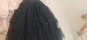 妙翡  兒童短裙2023夏季新款女童中長(zhǎng)裙洋氣韓版蓬蓬裙親子半身裙紗裙 黑色 150cm 曬單實(shí)拍圖