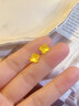 中國黃金碎碎冰四葉草黃金耳釘18k金耳飾七夕情人節(jié)禮物送女友老婆紀(jì)念日 18k碎碎冰四葉草耳釘 曬單實拍圖