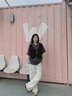 VIP飛行潮牌夏季假兩件拼接短袖T恤男士多口袋半袖體恤衫潮牌戶外機(jī)能風(fēng)上衣 灰色 L 曬單實(shí)拍圖