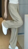 瑪嬌媚（Majiaomei）休閑褲女裝套裝2025年新款夏裝搭配通勤運動今年流行闊腿褲子女潮 灰色上衣+卡其色褲子 L 曬單實拍圖