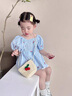 班喜迪女童夏裝套裝2026新款洋氣寶寶公主短袖兩件套夏季小童裝兒童衣服 藍色 90 曬單實(shí)拍圖