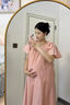 冶芷孕婦裝夏季2025年新款甜美方領(lǐng)孕婦連衣裙寬松大碼女裝孕媽一字肩 孕婦連衣裙【粉色】 L碼 曬單實拍圖