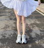 啄木鳥(niǎo)銀色老爹鞋女2025新款網(wǎng)面小個(gè)子顯腿長(cháng)休閑鞋百搭厚底增高運動(dòng)鞋 銀色 37 (235mm) 曬單實(shí)拍圖