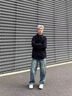 WHIM NASA彎刀牛仔褲男秋季寬松休閑褲子美式復(fù)古高街潮流百搭長(zhǎng)褲春秋款 藍(lán)色 XL （130-145斤） 曬單實(shí)拍圖
