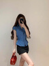 蝶嬌諾（DIEJIAONUO）連衣裙子女夏季2025新款女裝韓版學(xué)生學(xué)院風(fēng)純欲辣妹收腰御姐氣質(zhì) 襯衣+褲裙（有腰帶） S 曬單實拍圖