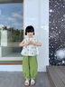 G.DUCKKIDS小黃鴨童裝兒童衣服女童套裝夏季2024新款小女孩飛袖山本褲兩件套 圓點娃娃衫套裝 120 (建議110cm  6-7歲左右)c 曬單實拍圖