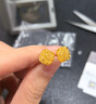 周六福  黃金耳釘女足金爆閃方糖耳飾送女友禮物 計(jì)價(jià) 2.17g 曬單實(shí)拍圖