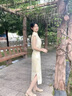 初蟬衣事新中式連衣裙2025夏季新款氣質(zhì)收腰立領(lǐng)改良旗袍茶服國風女裝 黃色 S （現(xiàn)貨） 曬單實拍圖