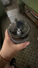 拜杰玻璃水杯竹節(jié)杯帶吸管水杯帶蓋咖啡杯禮物玻璃飲料杯杯子450ML 曬單實(shí)拍圖