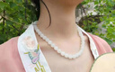 京鑒和田玉羊脂白玉項鏈玉石圓珠毛衣鏈女款送媽媽婆婆生日禮物附證書(shū) 和田玉圓珠項鏈 8-9mm 45cm 曬單實(shí)拍圖