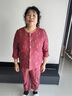 老年人睡衣女夏季純棉綢媽媽中袖開(kāi)衫套裝老太太奶奶裝休閑兩件套 紅色【套裝】 5XL 建議144-160斤 曬單實(shí)拍圖
