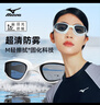 美津濃（MIZUNO）泳鏡女士成人大框游泳眼鏡近視泳帽套裝防水防霧游泳裝備B050墨白 曬單實拍圖