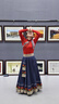菲洛曼（FEILUOMAN）藏族服裝女藏族舞蹈演出服裝女廣場(chǎng)舞新款套裝跳舞裙子西藏藝考大 (送頭飾)莎袖紅色+360度卡其色裙 裙長(cháng)80-85-90-95默認發(fā)90 均碼 曬單實(shí)拍圖