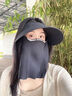 偶森防曬面罩磁吸帽子女夏季冰絲口罩臉基尼可拆卸式騎行全臉焦騎車下 曬單實(shí)拍圖